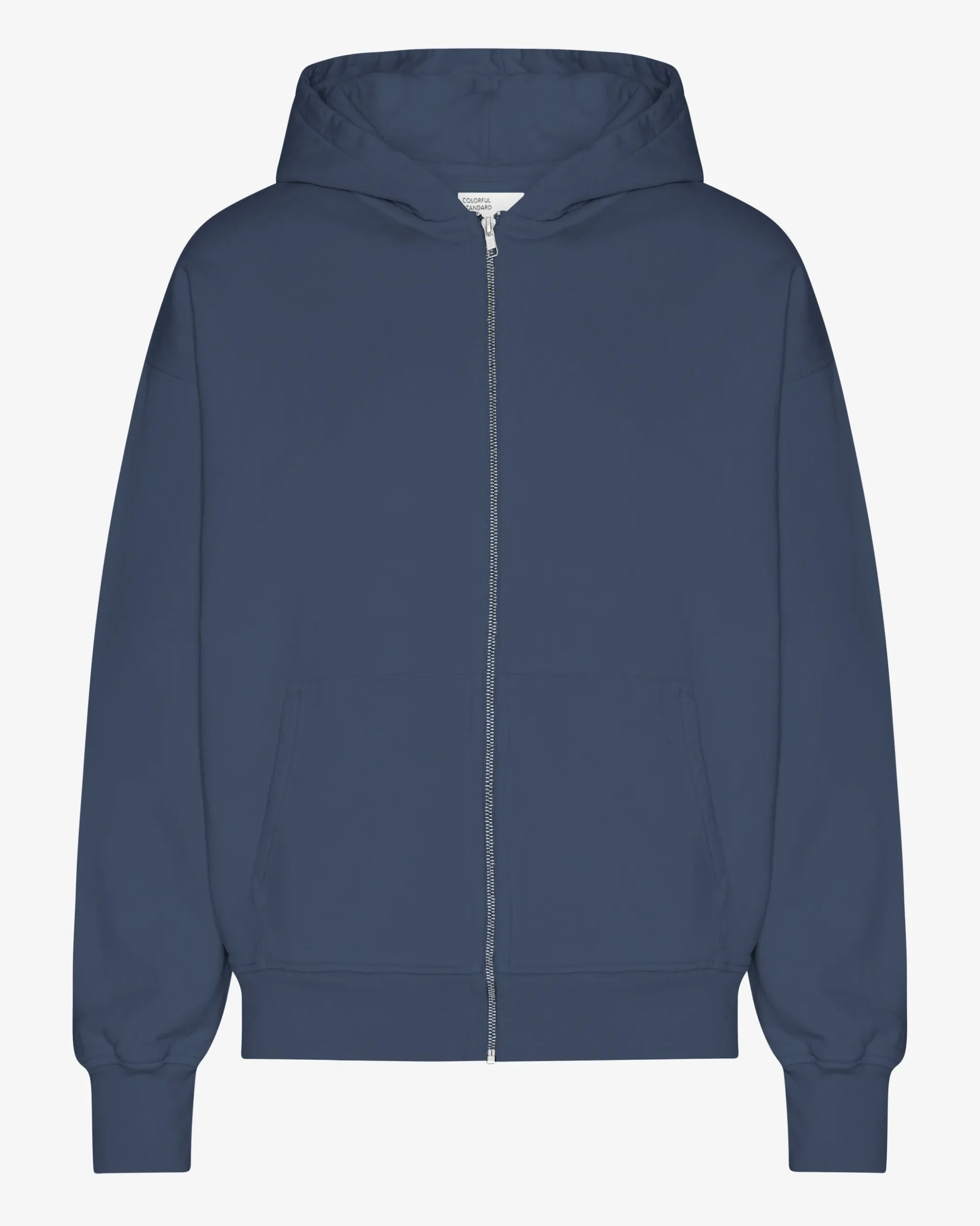 Organic Oversized Zip Hood - Petrol Blue