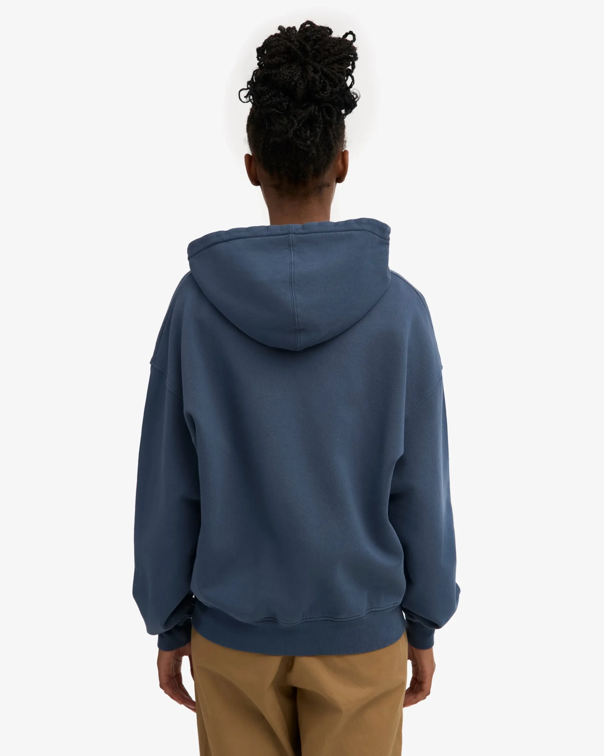 Organic Oversized Zip Hood - Petrol Blue