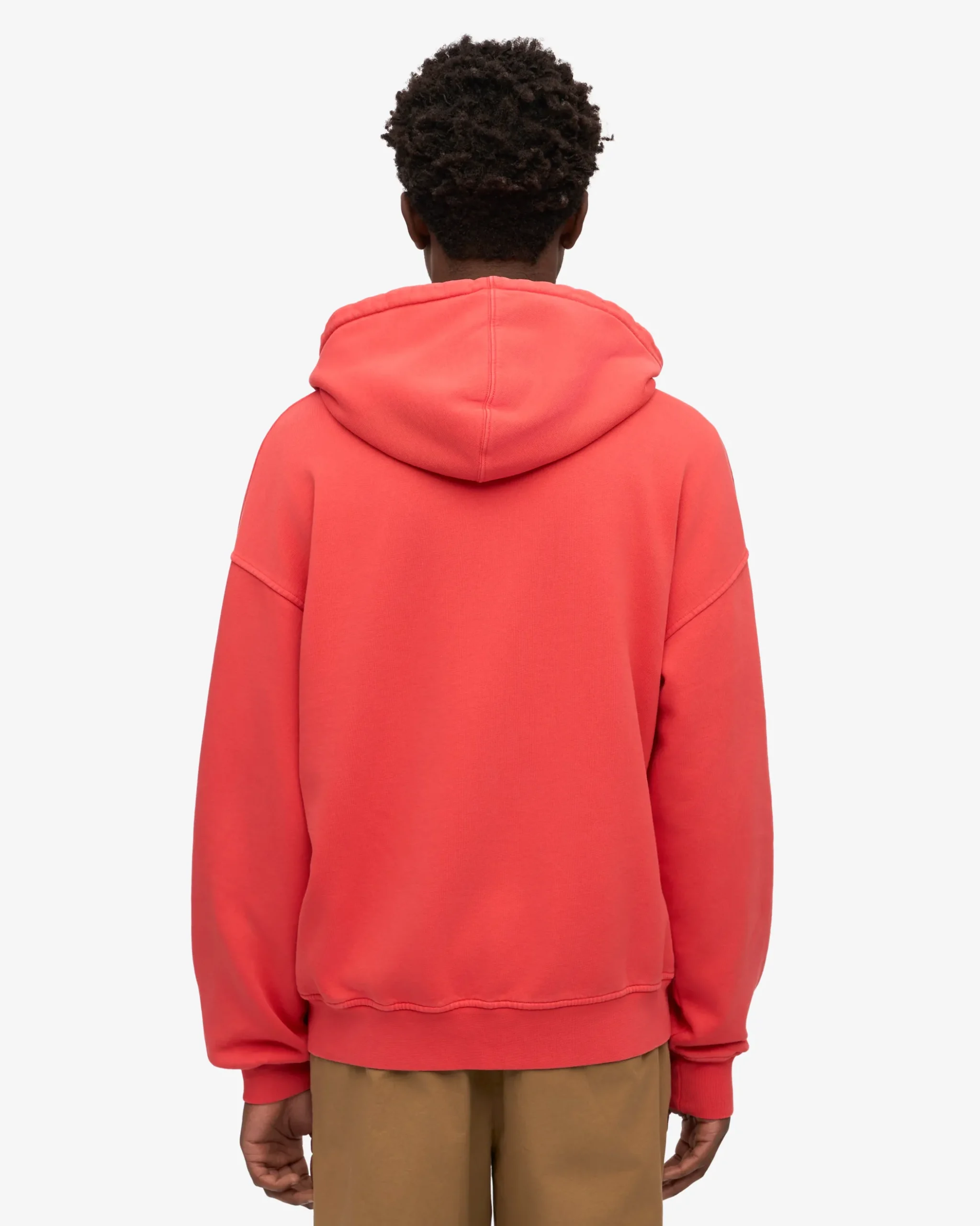 Organic Oversized Zip Hood - Red Tangerine