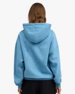 Organic Oversized Zip Hood - Seaside Blue