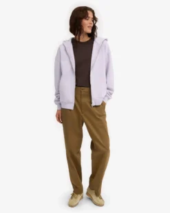Organic Oversized Zip Hood - Soft Lavender