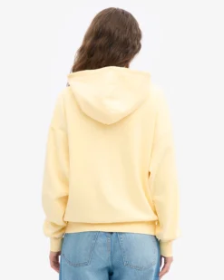 Organic Oversized Zip Hood - Soft Yellow