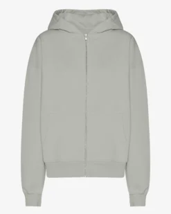 Organic Oversized Zip Hood - Steel Blue