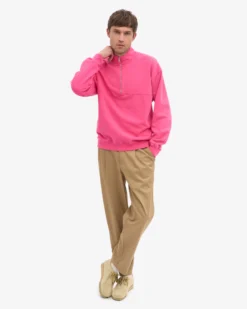 Organic Quarter Zip - Bubblegum Pink