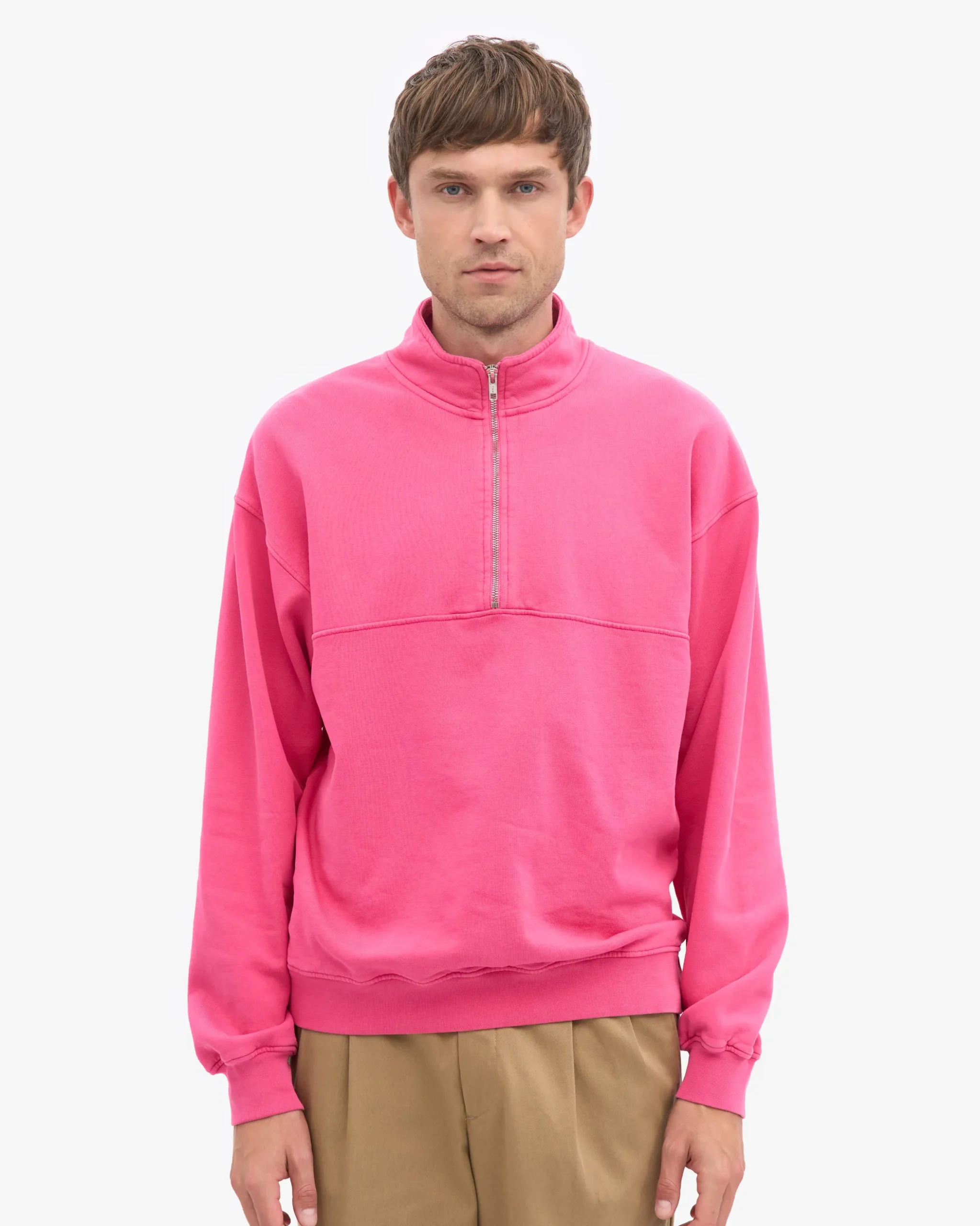 Organic Quarter Zip - Bubblegum Pink