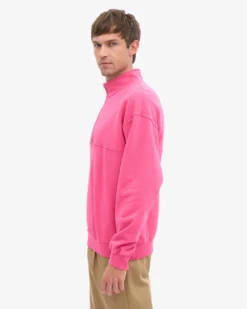Organic Quarter Zip - Bubblegum Pink