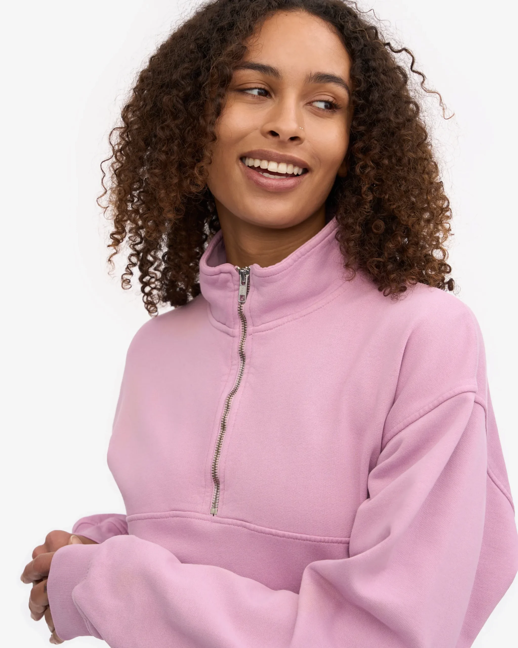 Organic Quarter Zip - Cherry Blossom