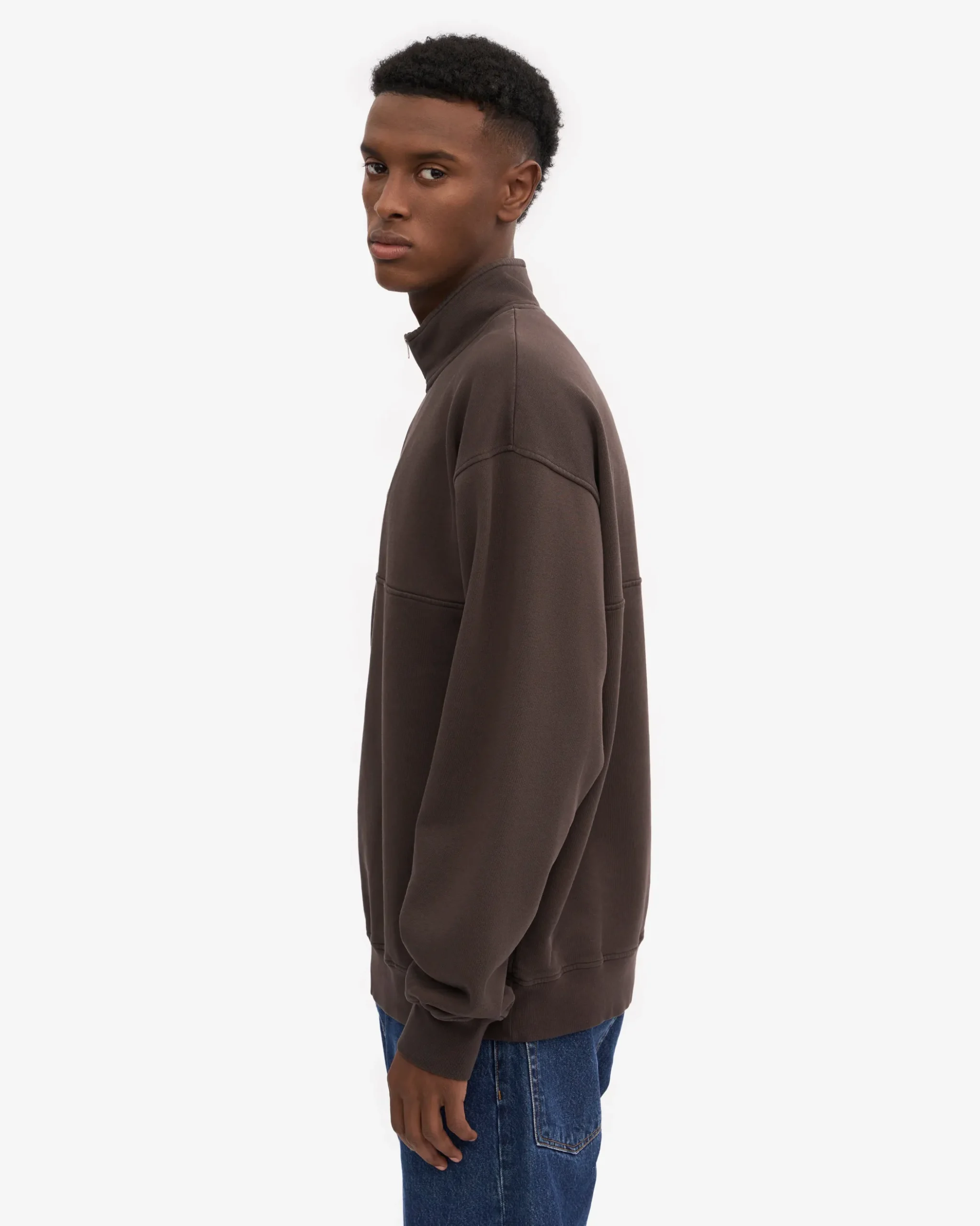 Organic Quarter Zip - Coffee Brown
