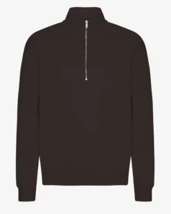 Organic Quarter Zip - Coffee Brown