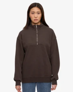 Organic Quarter Zip - Coffee Brown