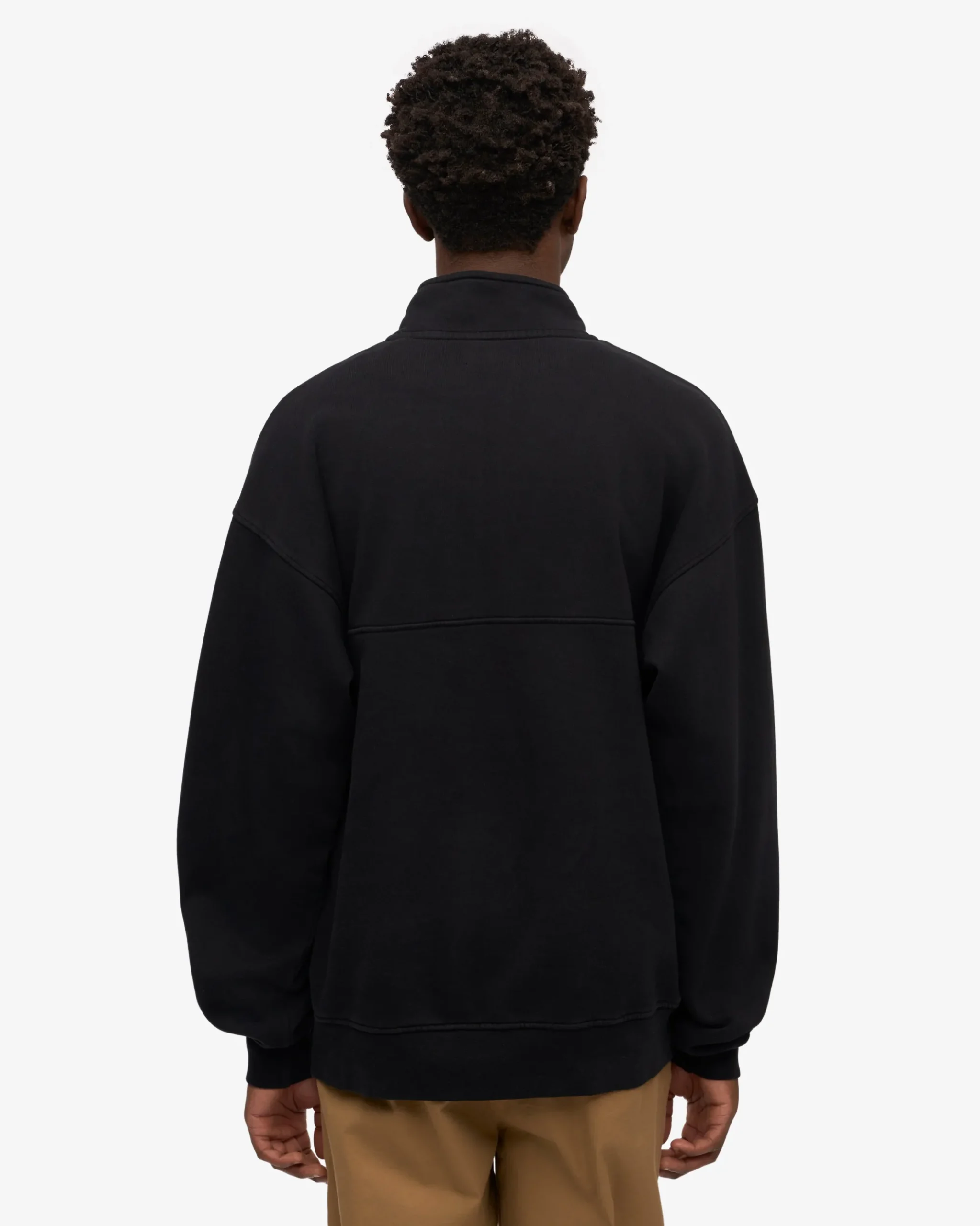 Organic Quarter Zip - Deep Black