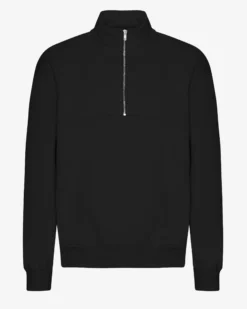 Organic Quarter Zip - Deep Black