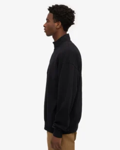 Organic Quarter Zip - Deep Black