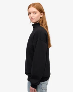 Organic Quarter Zip - Deep Black