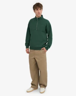 Organic Quarter Zip - Emerald Green