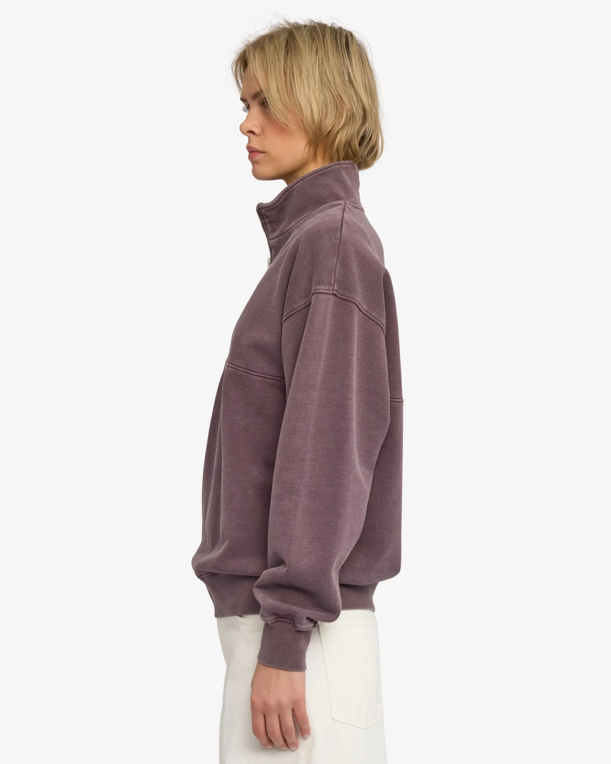 Organic Quarter Zip - Faded Grape
