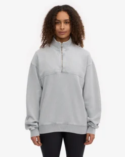 Organic Quarter Zip - Faded Grey
