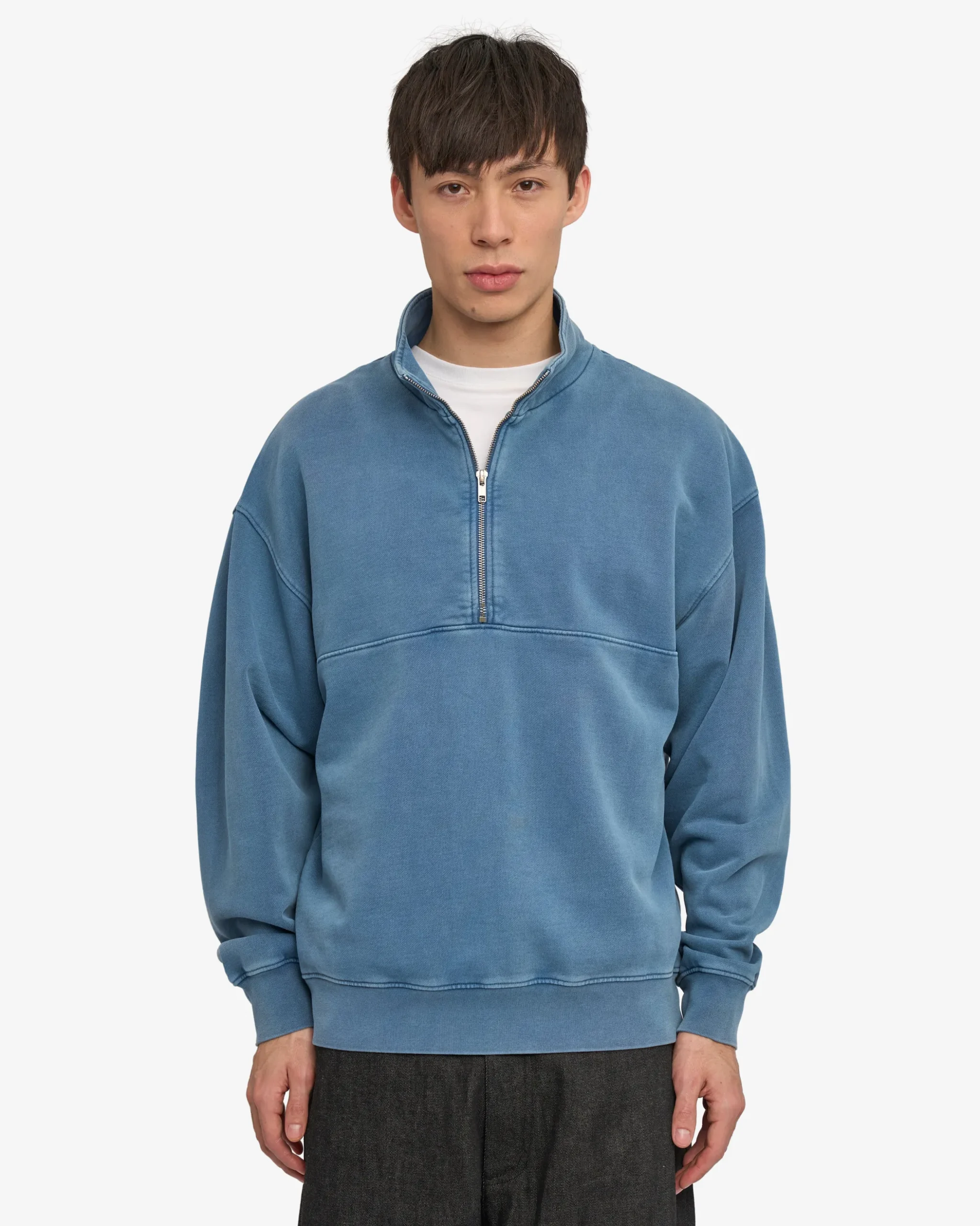 Organic Quarter Zip - Faded Indigo