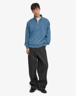 Organic Quarter Zip - Faded Indigo