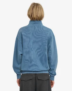 Organic Quarter Zip - Faded Indigo