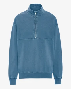 Organic Quarter Zip - Faded Indigo