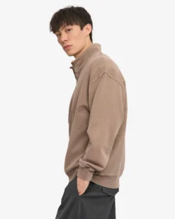 Organic Quarter Zip - Faded Khaki