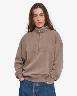 Organic Quarter Zip - Faded Khaki
