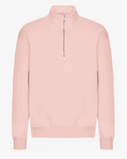 Organic Quarter Zip - Faded Pink