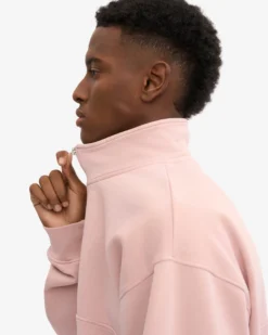 Organic Quarter Zip - Faded Pink