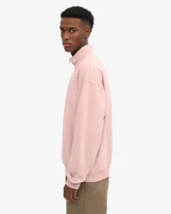 Organic Quarter Zip - Faded Pink