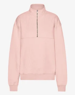 Organic Quarter Zip - Faded Pink