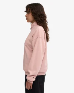 Organic Quarter Zip - Faded Pink