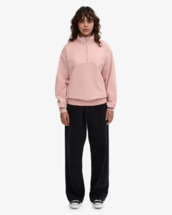 Organic Quarter Zip - Faded Pink