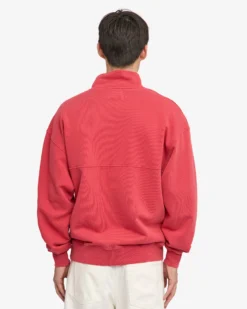 Organic Quarter Zip - Faded Red