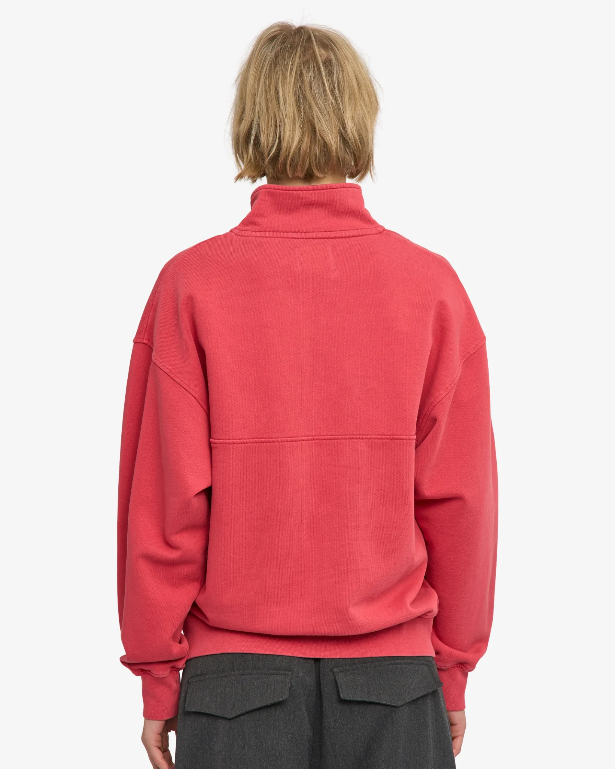 Organic Quarter Zip - Faded Red