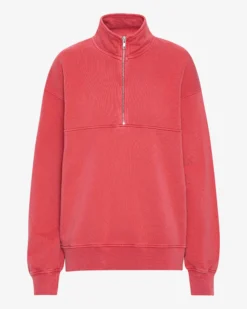 Organic Quarter Zip - Faded Red