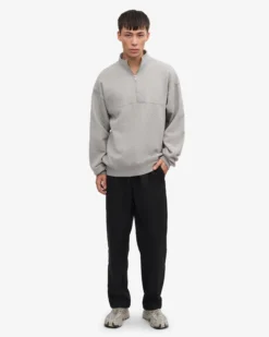 Organic Quarter Zip - Heather Grey