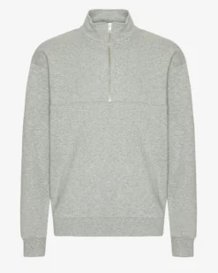 Organic Quarter Zip - Heather Grey