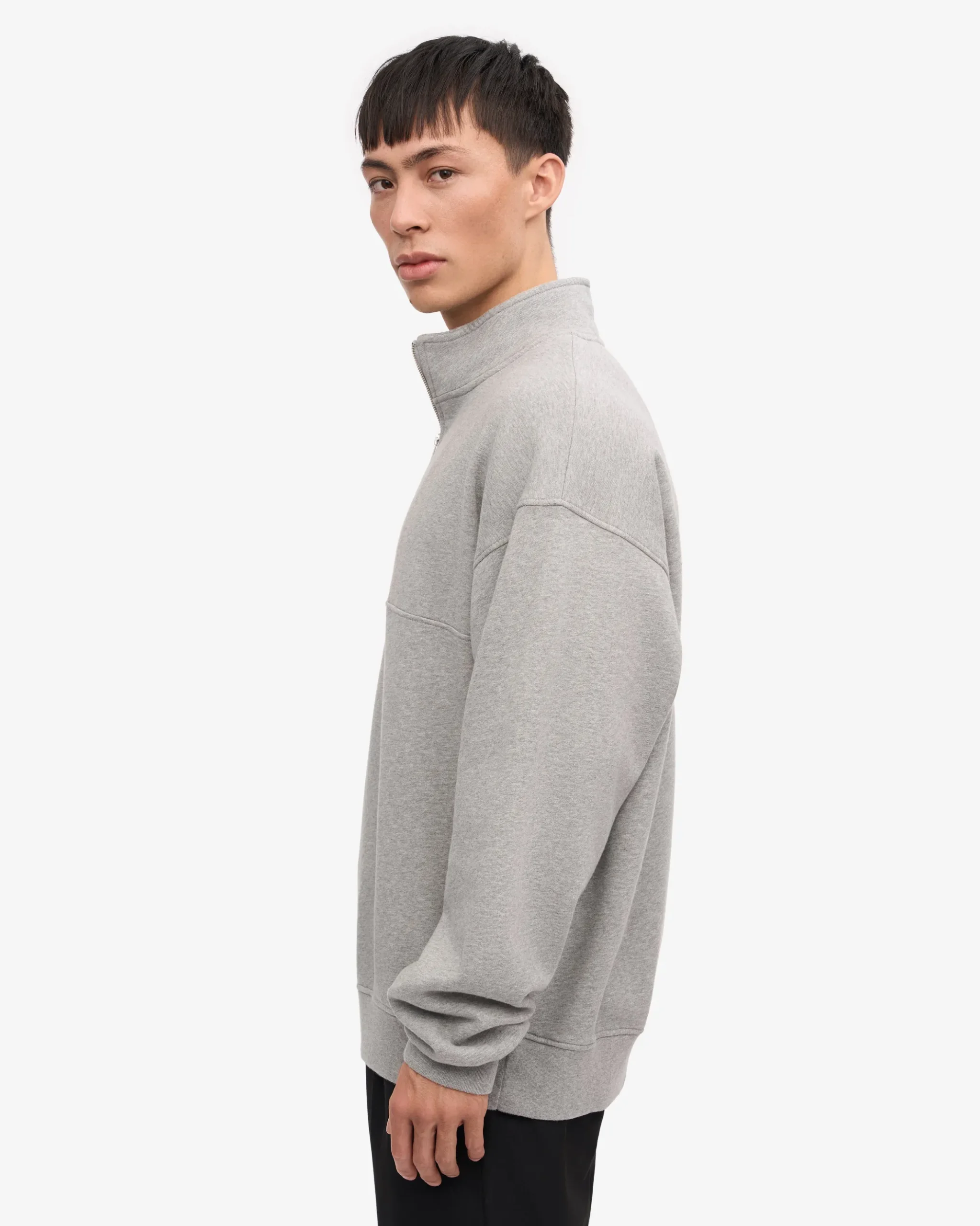 Organic Quarter Zip - Heather Grey