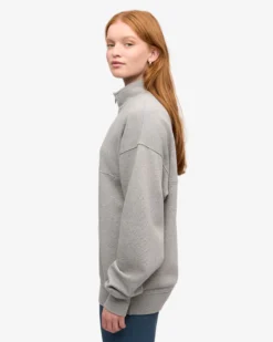 Organic Quarter Zip - Heather Grey
