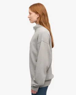 Organic Quarter Zip - Heather Grey