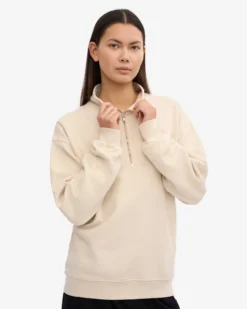 Organic Quarter Zip - Ivory White