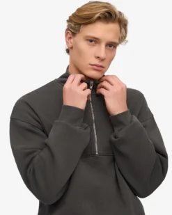 Organic Quarter Zip - Lava Grey