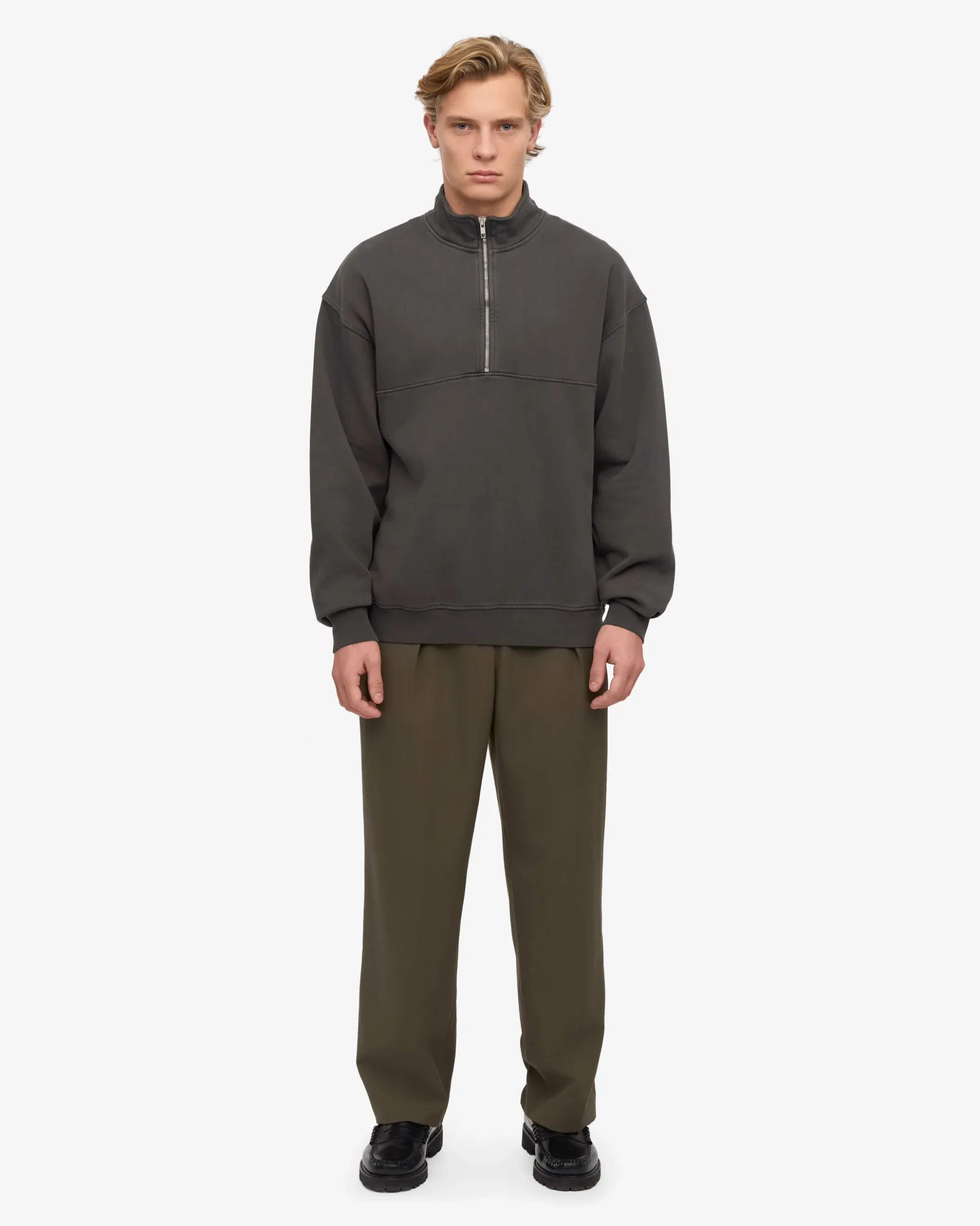 Organic Quarter Zip - Lava Grey