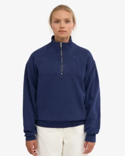 Organic Quarter Zip - Marine Blue