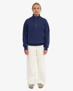 Organic Quarter Zip - Marine Blue