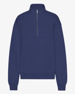 Organic Quarter Zip - Marine Blue