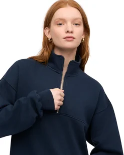 Organic Quarter Zip - Navy Blue