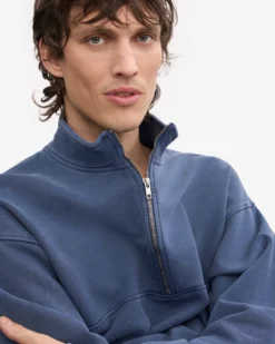 Organic Quarter Zip - Neptune Blue