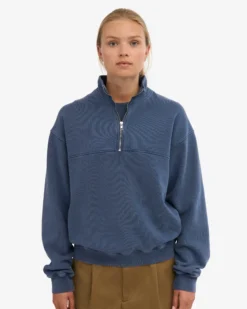 Organic Quarter Zip - Neptune Blue